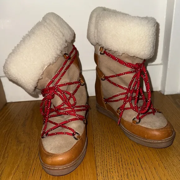 Women's Isabel Marant ‘Nowly’ Shearling-Lined Boots