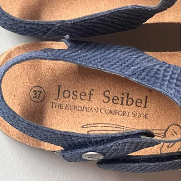 Women's Josef Seibel Tonga Adjustable Strap Leather Sandals Size 6-6.6 NIB