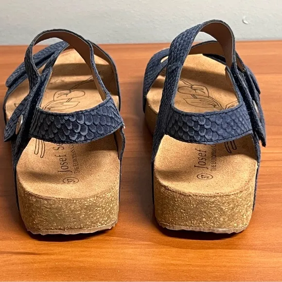 Women's Josef Seibel Tonga Adjustable Strap Leather Sandals Size 6-6.6 NIB
