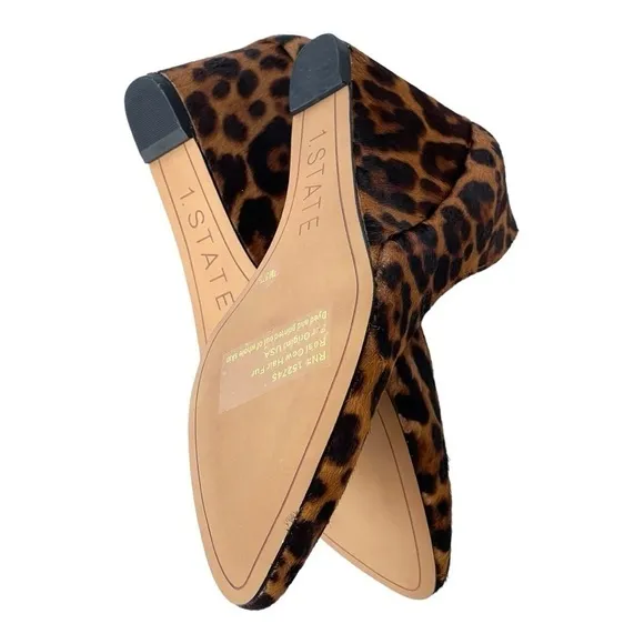 Women's Leopard Wedge Sandals Platform Pumps Heels Real Cow Hair Fur Comfort, 7M