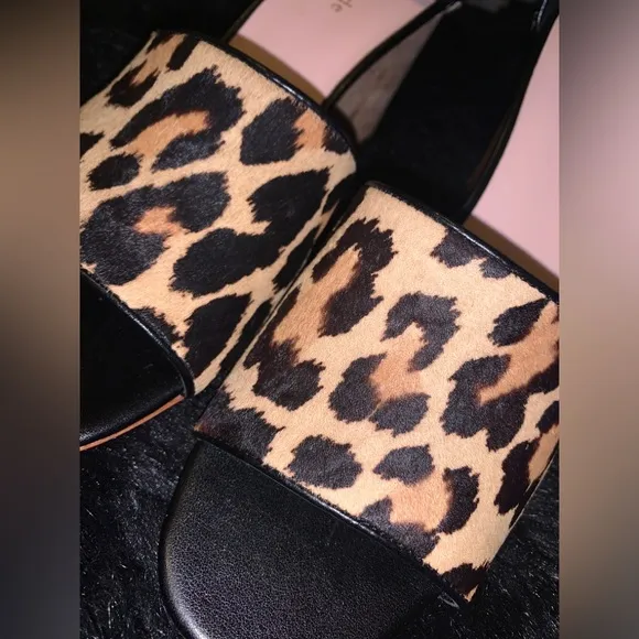 Women's Lonnie Leopard Printed Calf Hair Wedge Sandals