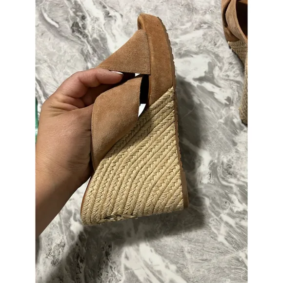 Women's Tory Burch Brown Wedge Sandals Size 8.5