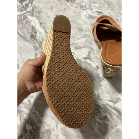 Women's Tory Burch Brown Wedge Sandals Size 8.5