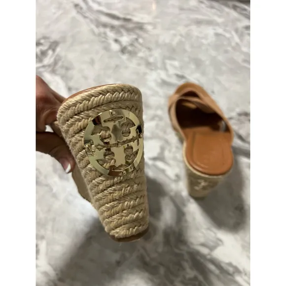 Women's Tory Burch Brown Wedge Sandals Size 8.5