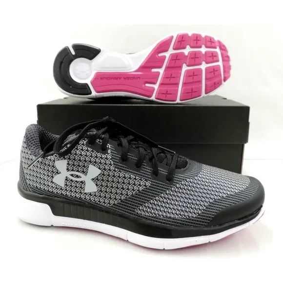 Women's Under Armour Charged Lightning Running Shoes Sneakers Black Size 6