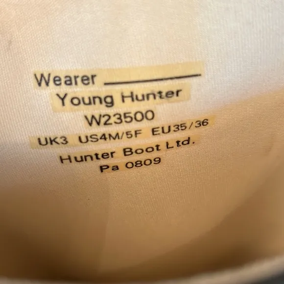 Young Hunter Black Wellington Rain Boots
