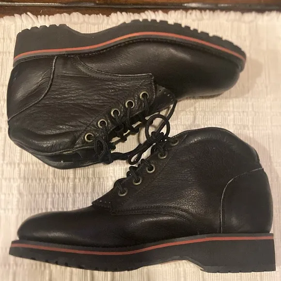 Youth Boys size 2.5 Tony Lama Black Leather Low Boots (ABBA)