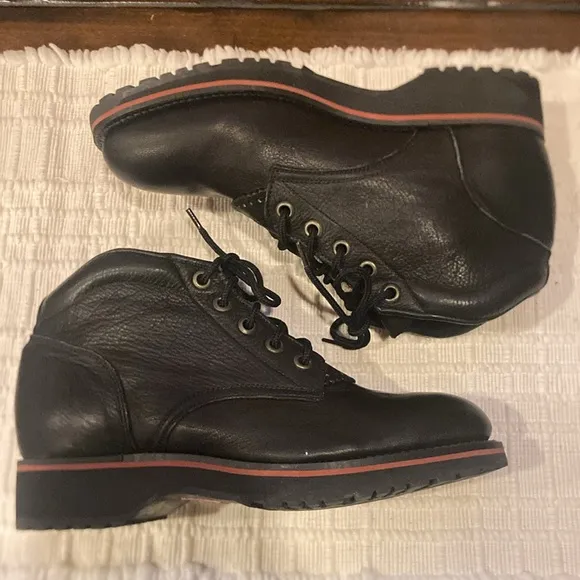 Youth Boys size 2.5 Tony Lama Black Leather Low Boots (ABBA)