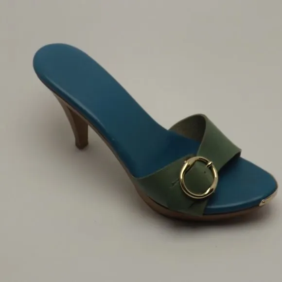YSL Yves Saint Laurent Green Open Toe Mules Sandal