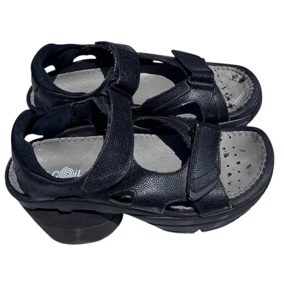 Z-Coil Sidewinder Platform Strappy Sandals Enclosed Coil Plus Women’s Size 9