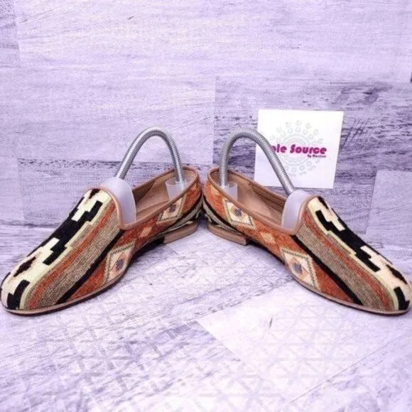 Zalo Gentry Cheyenne Aztec Print Slip on Loafer Brown Green Women's sz 6.5