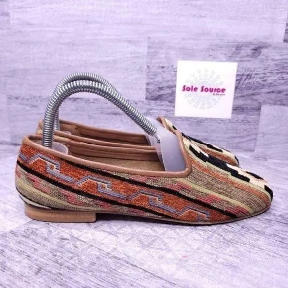 Zalo Gentry Cheyenne Aztec Print Slip on Loafer Brown Green Women's sz 6.5