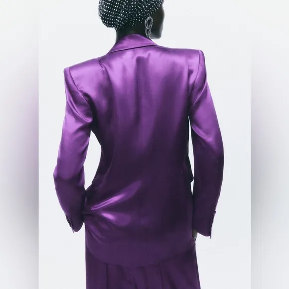 Zara Satin Effect Tie Front Blazer 8275/569