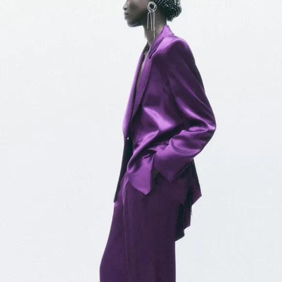 Zara Satin Effect Tie Front Blazer 8275/569