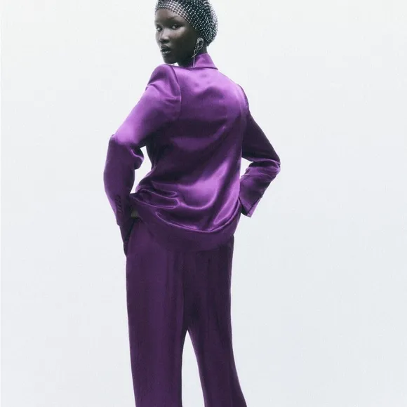 Zara Satin Effect Tie Front Blazer 8275/569