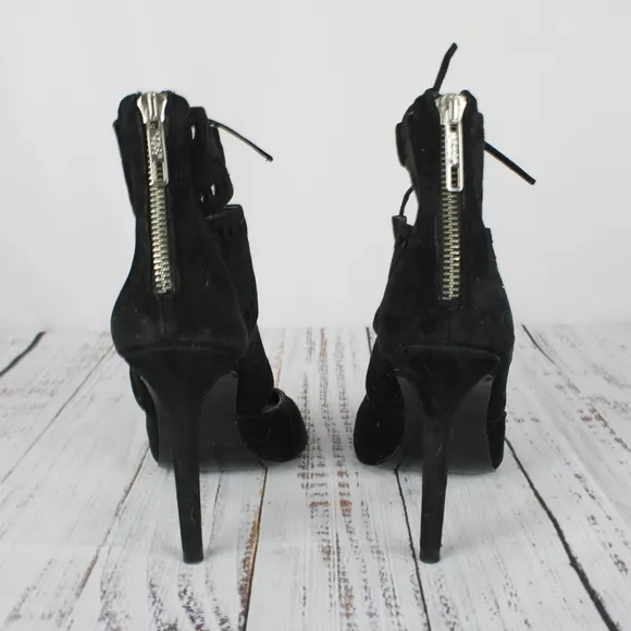 ZARA Woman Black Lace Up Sandals Size 38