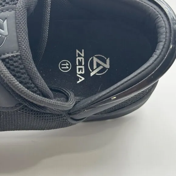 Zeba Hands-Free Mens Sneakers Jet Black Mesh 11 Comfortable Walking Shoes