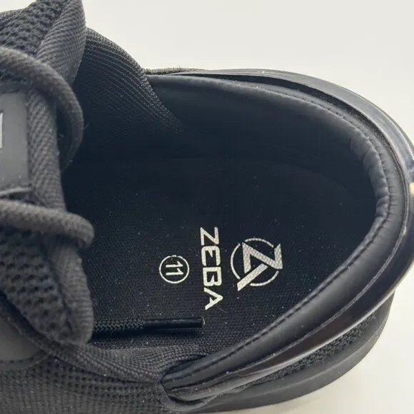 Zeba Hands-Free Mens Sneakers Jet Black Mesh 11 Comfortable Walking Shoes