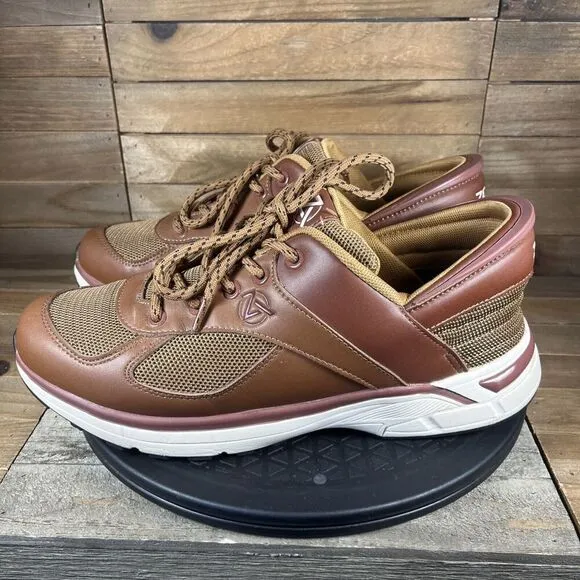 ZEBA Mens Size 10.5 Hands Free Slip-On Brown Comfort Walking Shoes Sneakers