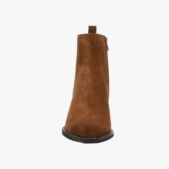 Zodiac Boots Robyn Cognac Suede Heeled Ankle Booties