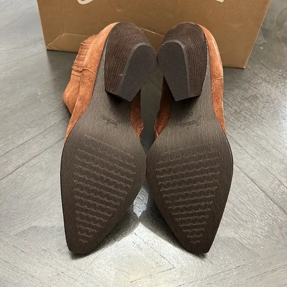 Zodiac Boots Robyn Cognac Suede Heeled Ankle Booties